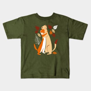 Autumn Weasel Hugs #2 Kids T-Shirt